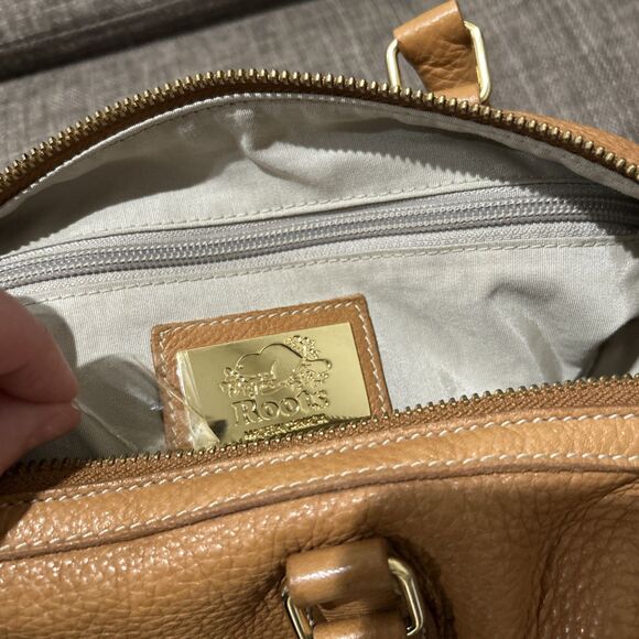 Roots Leather Leader Overnight Bag Duffle Carry On Banff Natural Color Small - Picture 16 of 16